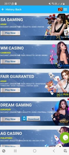 a9 play live casino games Malaysia