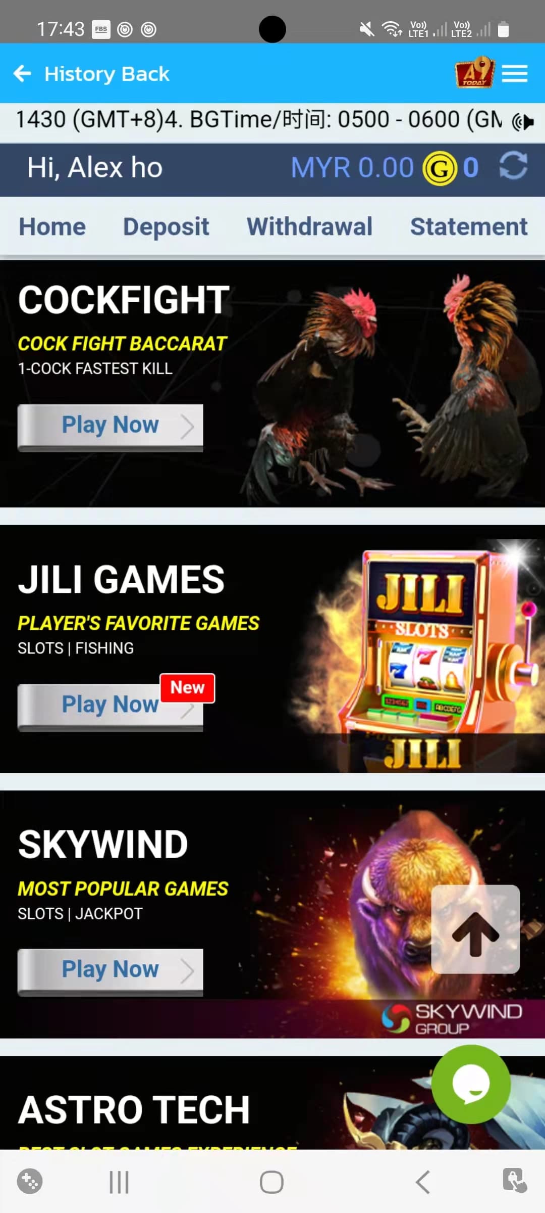 A9Play agent promotional screen 15
